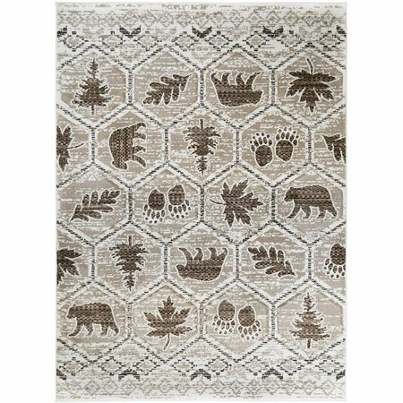 MAYBERRY RUG 2 ft. 3 in. x 3 ft. 3 in. Tacoma Camp Creek Area Rug, Brown TC9721 2X3